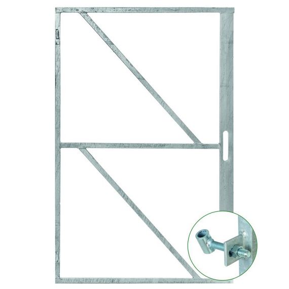 Verstelbaar stalen poortframe incl. slotkast 100x200cm - bxh - verzinkt | Incl. plaatduimen en ophan