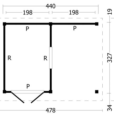 Oslo L Type 4 Douglas Gedroogd Potdekselplank blank