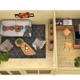 Blokhut - Tuinhuis Flow 2.0 | 40 mm | vuren grijs geïmpregneerd