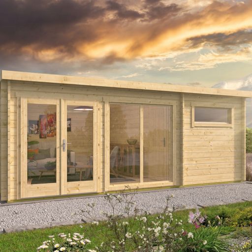 Blokhut - Tuinhuis Flow 2.0 | 40 mm | vuren honinggeel geïmpregneerd