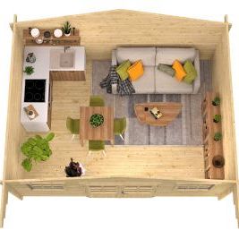 Blokhut - Tuinhuis Pavel | 44 mm | vuren honinggeel geïmpregneerd