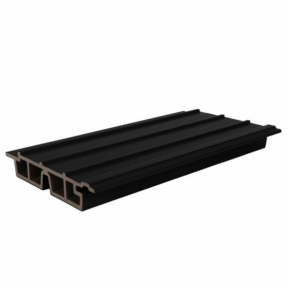 NTW HKC co-extrusie Castellation PRO65 gevelbekleding, 3,3 x 18 x 290 cm, Ebony zwart.