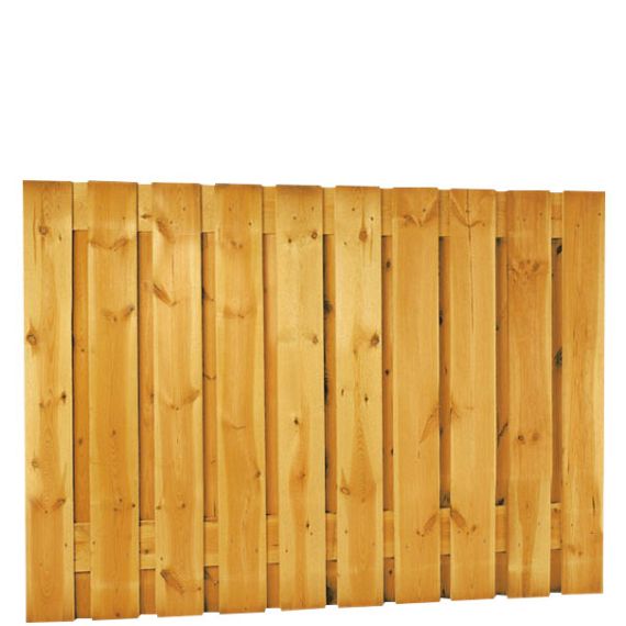 Grenen gesch plankenscherm 21-planks 15 mm, 180 x 130 cm, verticaal recht, groen geïmpregneerd.