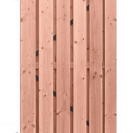 Douglas gesch plankendeur, B100xH195cm, 1,6x14 op zwart stalen frame, onbehandeld.
