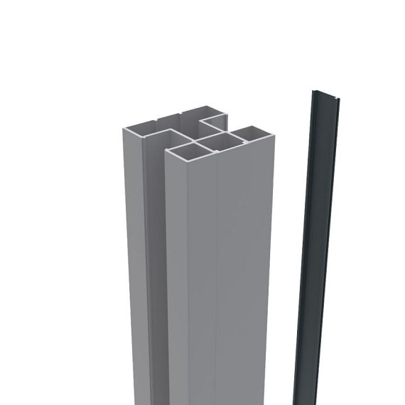 Boston aluminium Afwerkings/Klikprofiel 6x24mm L-190cm RAL7016 tbv alu H paal L-190cm