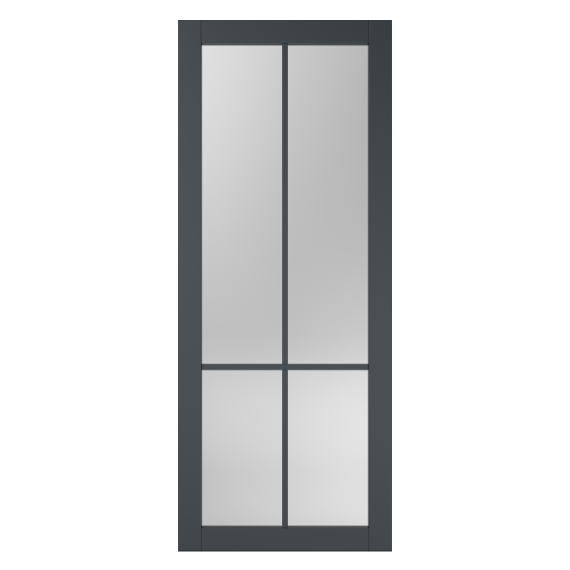 SlimLine deur FA 2564 SL | Zwart gegrond - Met blank veiligheidsglas