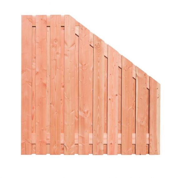 Douglas gesch plankenscherm 21-pl | 1,6x14 cm, 180 x 180/90cm, aflopend onbehandeld