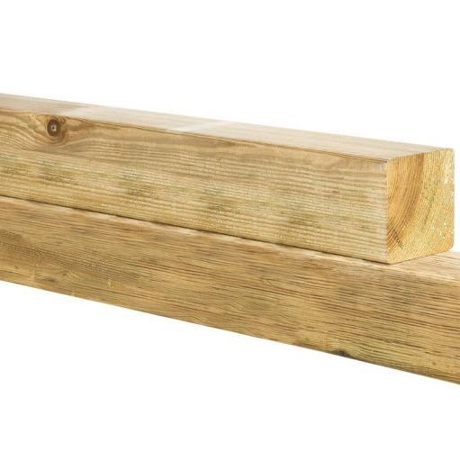 ME vuren gesch paal 14 x 14 x 500 cm, groen geimpr