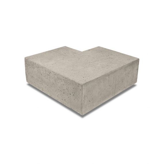 Oud hollandse hoekstuk traptreden 90gr. Buitenhoek, 37x15 cm, greige