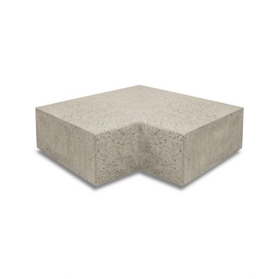 Oud hollandse hoekstuk traptreden 90gr. Binnenhoek, 37x15 cm, greige