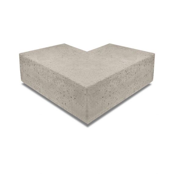 Oud hollandse hoekstuk traptreden 90gr buitenhoek, 40x20 cm, greige