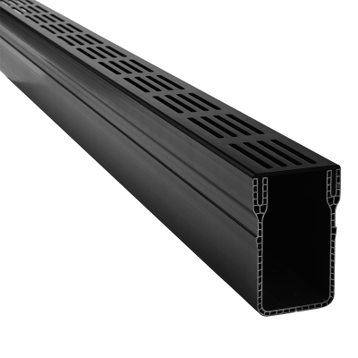 U-Drain goot 10hg x 6,5br | 200 cm zwart
