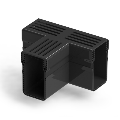 U-Drain goot 10hg x 6,5br | T-Stuk/koppelstuk zwart