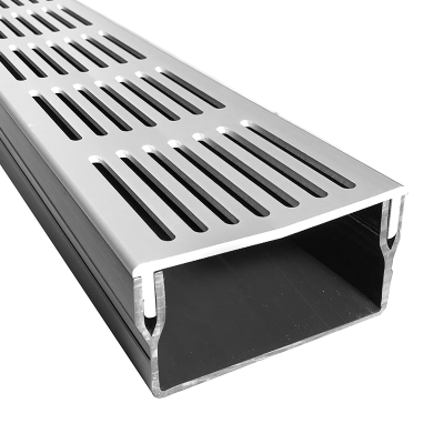 U-Drain goot 5hg x 10hg | 200 cm zilver