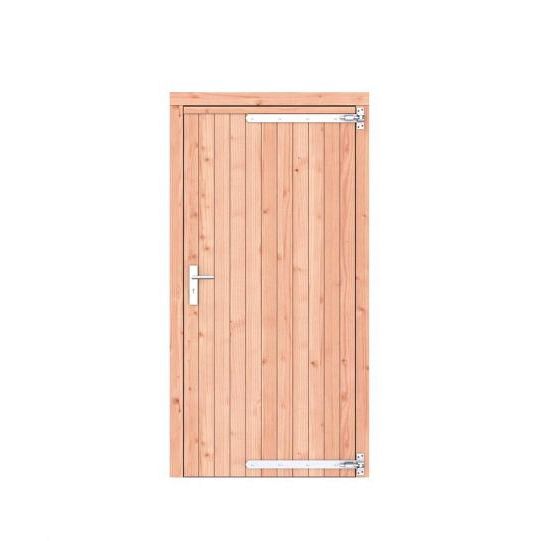 Douglas dichte enkele deur 108x209 cm, rechtsdraaiend, verzinkte hengen, RVS beslag, kleurloos geimp