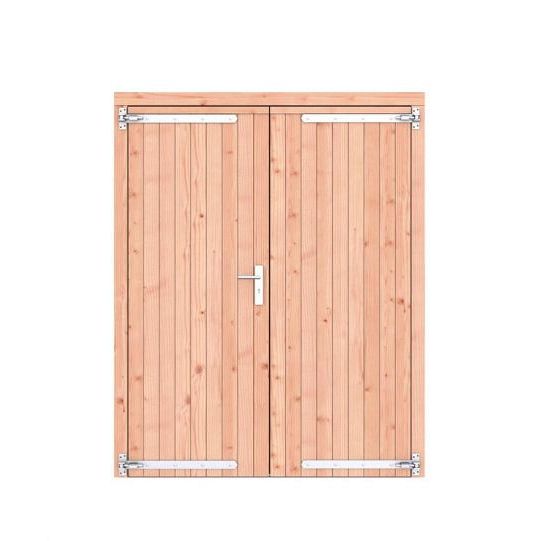 1073507 | Douglas dichte dubbele deur 168x209 cm, verzinkte hengen, RVS beslag, kleurloos geimpr.