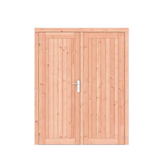 Douglas dichte dubbele deur Prestige 168x209 cm, scharnieren, RVS beslag, onbehandeld.