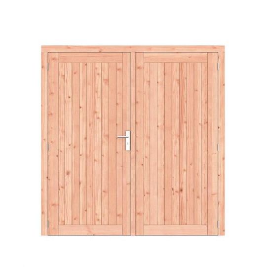 Douglas dichte dubbele deur Prestige 201x209 cm, scharnieren, RVS beslag, onbehandeld.
