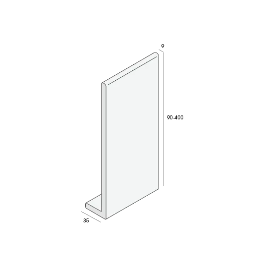 Hardschuim dakrandpaneel 400x35x9mm Wit - L 600cm