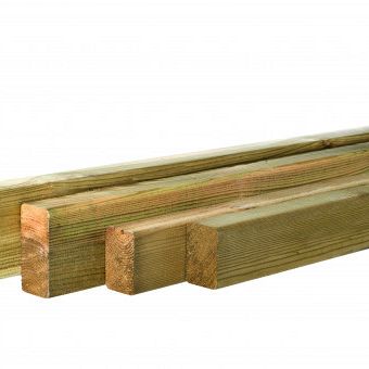 Grenen gesch regel 4,4 x 6,8 x 240 cm, groen geïmpregneerd.