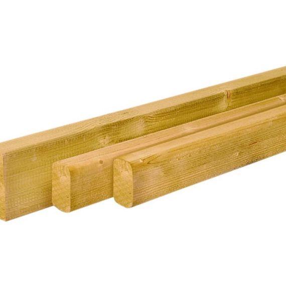 Scan vuren gesch regel 4,5 x 4,5 x 240 cm, groen geimpr