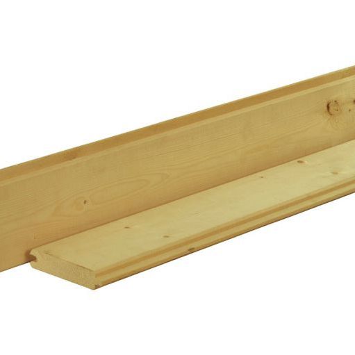 Scandinavisch vuren geschaafd blokhutprofiel 2,8 x 14,5 x 300 cm, groen geïmpregneerd.