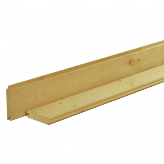 Scandinavisch vuren geschaafd blokhutprofiel 2,8 x 14,5 x 420 cm, groen geïmpregneerd.