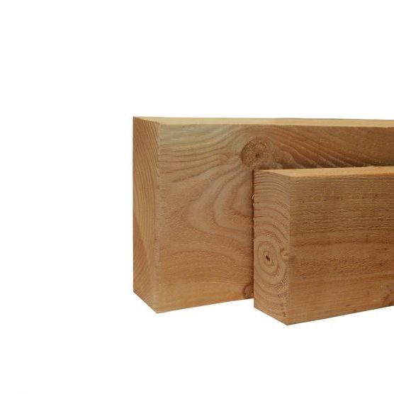 Douglas gesch gording 4,5 x 12 x 400 cm, groen geimpregneerd.