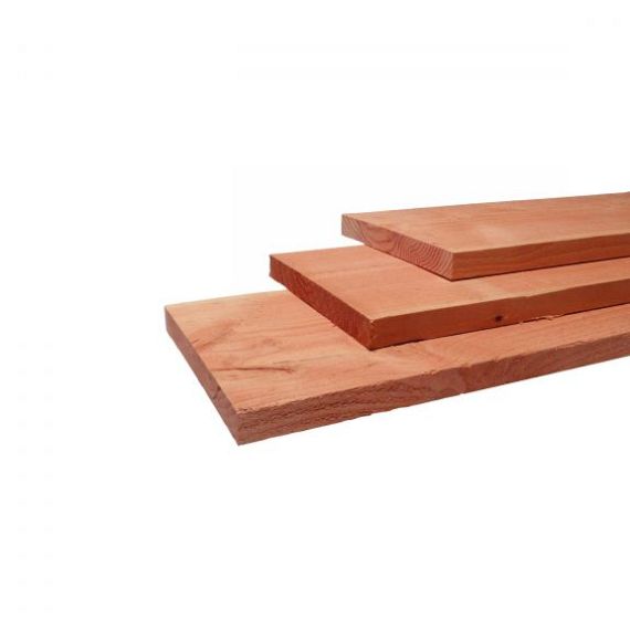Douglas fijnbez plank 1,5 x 14 x 300 cm, groen ge#mpregneerd.
