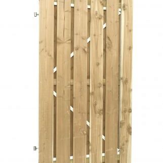 Jumbodeur v.z.v. slotgat, geschaafd vuren 15 mm op verstelbaar stalen frame B100 x H200 cm, recht ve