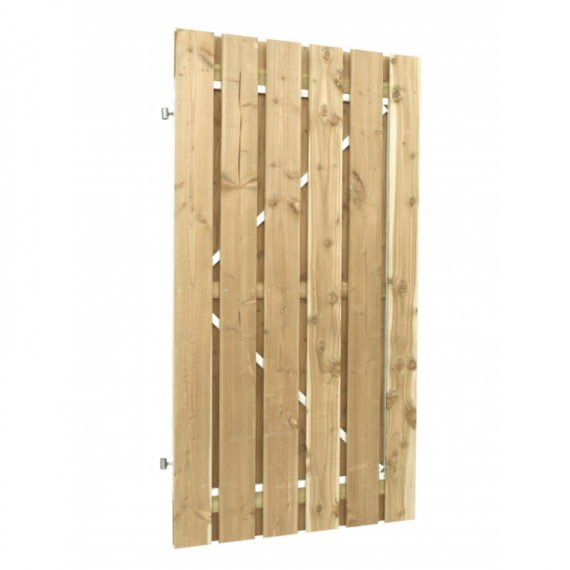 Jumbodeur v.z.v. slotgat, geschaafd vuren 15 mm op verstelbaar stalen frame B100 x H200 cm, recht ve