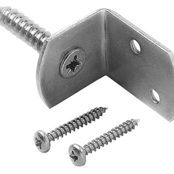 # L-beslag incl schroeven, RVS - verpakt per 4 stuks