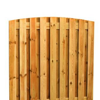 Grenen gesch plankenscherm 19-planks 15 mm, 180 x 180 cm, verticaal toog, groen geimpregneerd.
