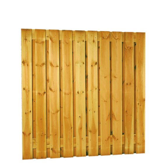 Grenen gesch plankenscherm 21-planks 15 mm, 180 x 180 cm, verticaal recht, groen geimpregneerd.
