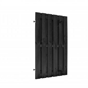 Naaldhout gesch plankendeur op verstelbaar zwart stalen frame B100 x H180 cm, recht, zwart gedom