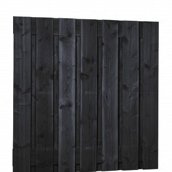 Douglas fijnbez plankenscherm 15-pl 19 mm, 180 x 180 cm, zwart gedompeld.