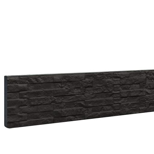 Betonplaat dubbelzijdig leisteenmotief 36 x 3,5 x 184 cm, antraciet gecoat.