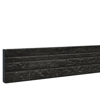 Betonplaat dubbelzijdig rotsmotief 36 x 3,5 x 184 cm, antraciet gecoat.