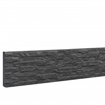 Betonplaat dubbelzijdig leisteenmotief 36 x 3,5 x 184 cm, antraciet ongecoat.