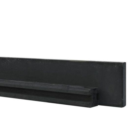 Betonpaal glad met vellingkant, v.z.v. sleuf, 10 x 10 x 270 cm, antraciet, ongecoat, eindpaal.