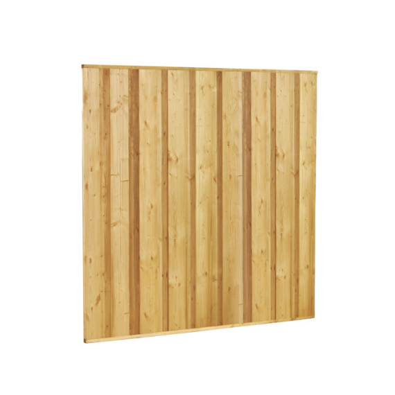 Beto-dichtplankscherm van fijnbez vuren planken, 180 x 180 cm.