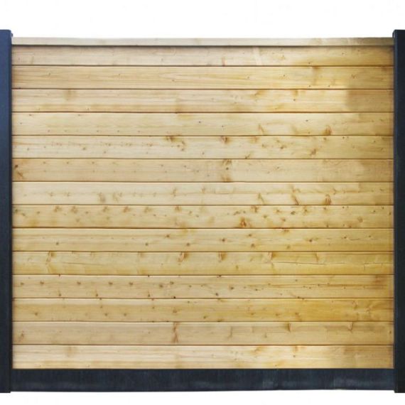 Betonpaal met sleuf en diamant kop t.b.v. schutting 11,5 x 11,5 x 278 cm, grijs hoekpaal, ongecoat.