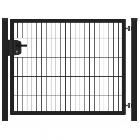 Hillfence metalen enkele poort Eco-line, 100 x 180 cm, zwart.