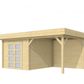 Vuren Topvision Bosuil, 300 x 300 en luifel 300 cm, onbehandeld.