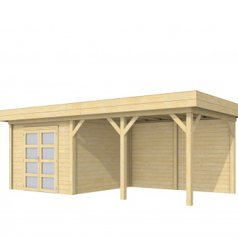 Vuren Topvision Bosuil, 300 x 300 en luifel 400 cm, onbehandeld.