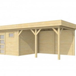Vuren Topvision Tapuit, 300 x 300 en luifel 400 cm, onbehandeld.