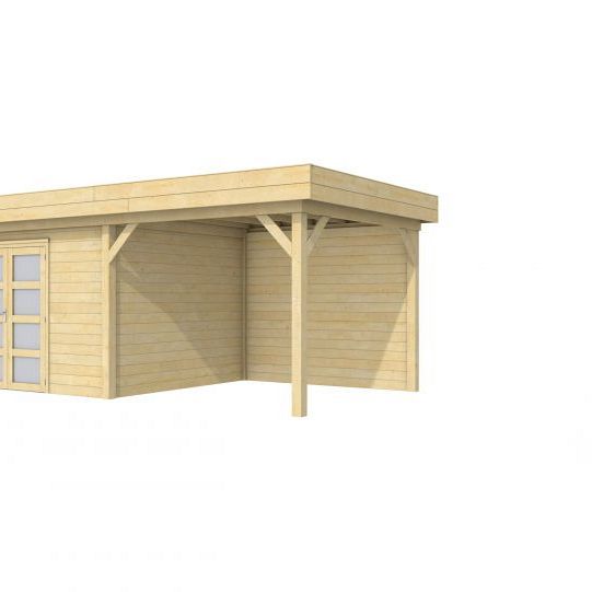 Vuren Topvision Parelhoen, 400 x 300 en luifel 300 cm, kleurloos geïmpregneerd.