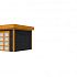 Douglas Topvision Roek, 298 x 298 cm, wanden zwart geïmpregneerd en basis transparant gespoten.