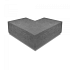 Oud hollandse hoekstuk traptreden 90gr. Buitenhoek, 37x15 cm, antraciet
