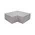 Oud hollandse hoekstuk traptreden 90gr binnenhoek, 40x20 cm, grijs